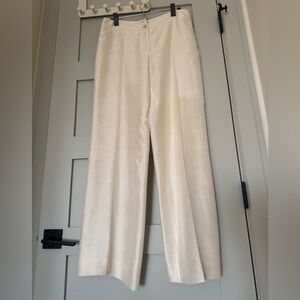 Armani Collezioni Cream Wide Leg Pants